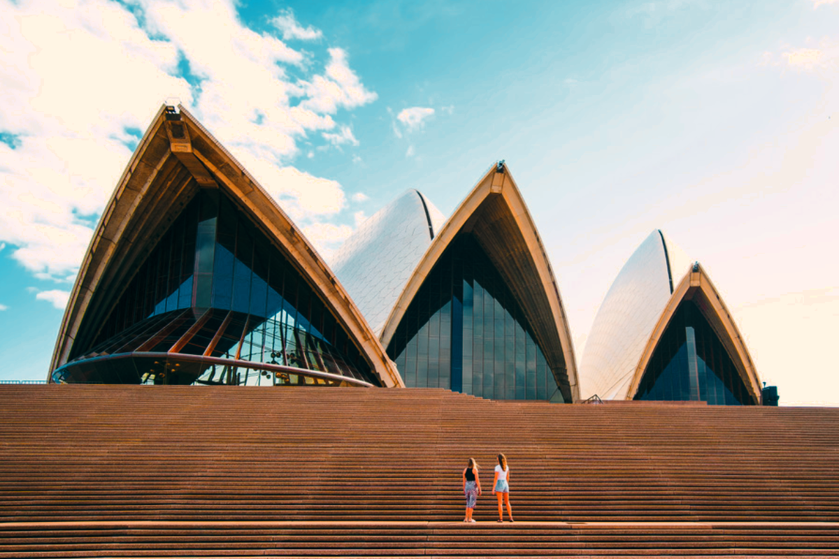 Two girls experiencing the beauty of the Sydney Opera House