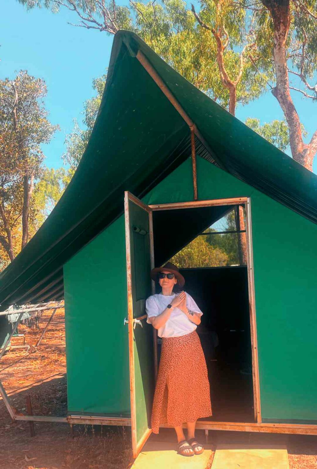 Night accommodation at Kakadu Campground, Young girl traveller, Community tour, Northern Territory, Welcome to Travel